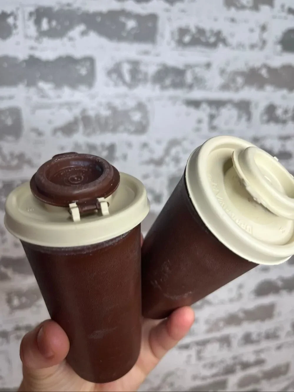 Tupperware | brown salt and pepper shaker set